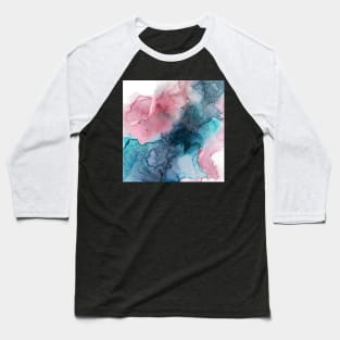 Modern watercolor trendy art Blush pink and Blue abstract Baseball T-Shirt